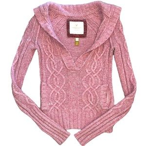 Vintage American Eagle pink sweater with pockets
